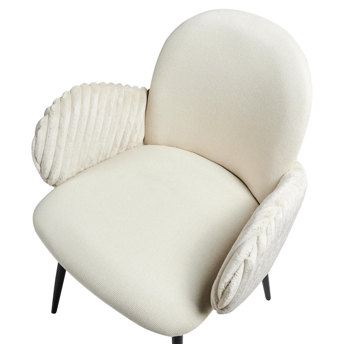 ESSZIMMERSTUHL 2er-Set Hellbeige Amity - Beige/Schwarz, Textil (50/84/56cm) - Beliani