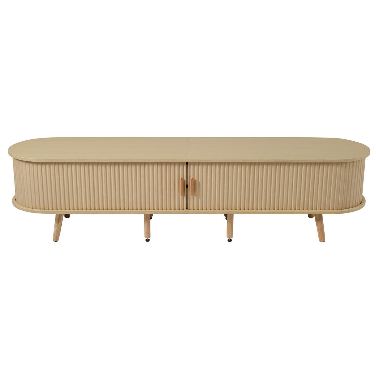 LOWBOARD mit Stauraum zwei Schubladen und Holzmaserung MDF 170/40/42 cm - Eichefarben/Naturfarben, Holz/Holzwerkstoff (170/42/40cm) - EVRYAE