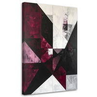 LEINWANDBILD 3D und geometrisch 80x120cm - Rot, Textil (80/120cm) - Feeby