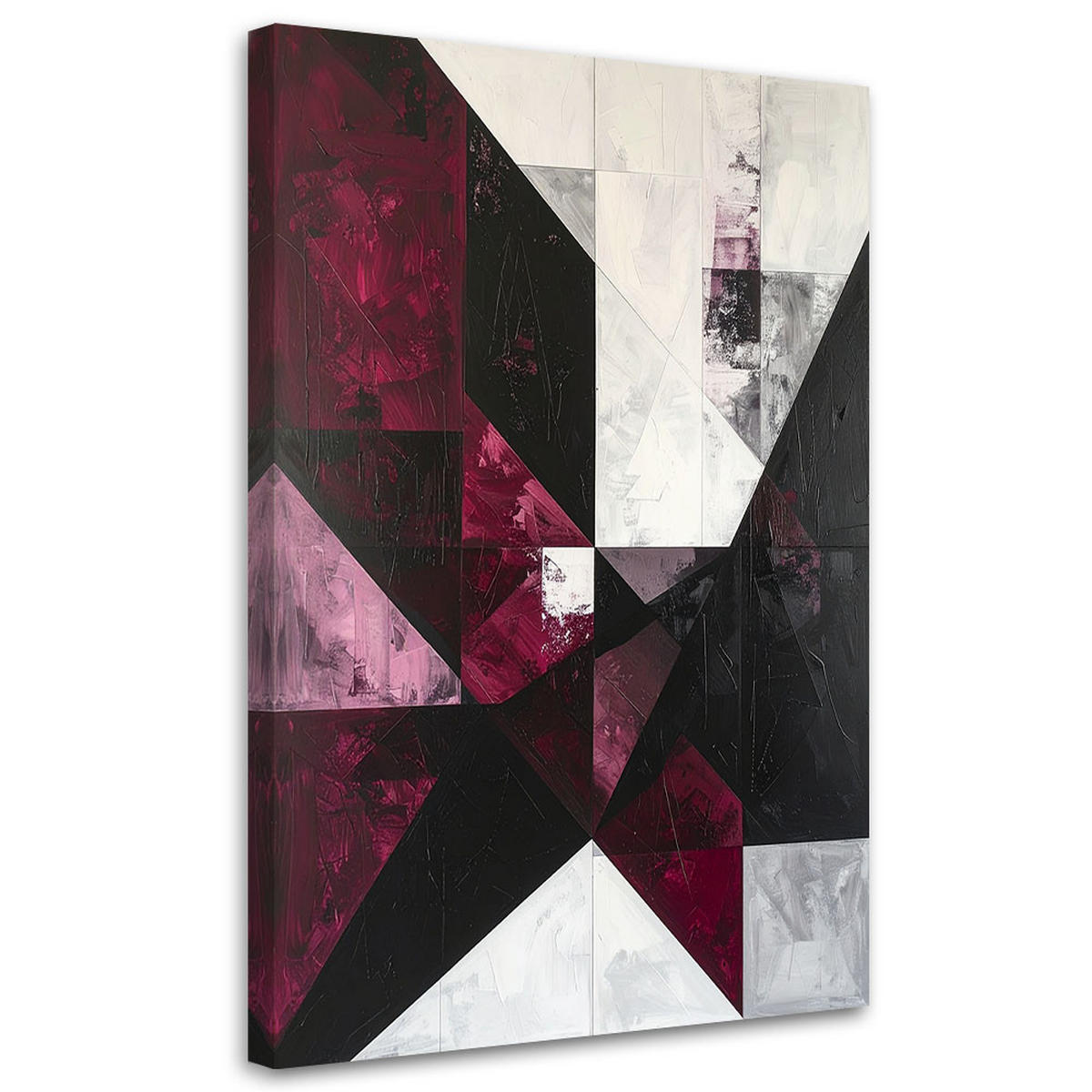 LEINWANDBILD 3D und geometrisch 80x120cm - Rot, Textil (80/120cm) - Feeby