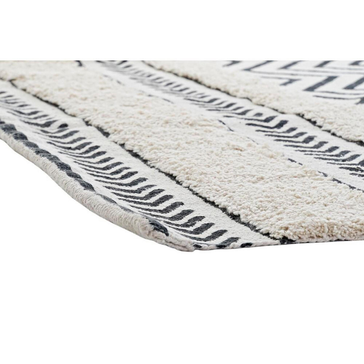 TEPPICH Schwarz Zick-Zack Weiß (160 x 226 x 0,7 cm) - Weiß, Textil (160/226cm) - DKD Home Decor