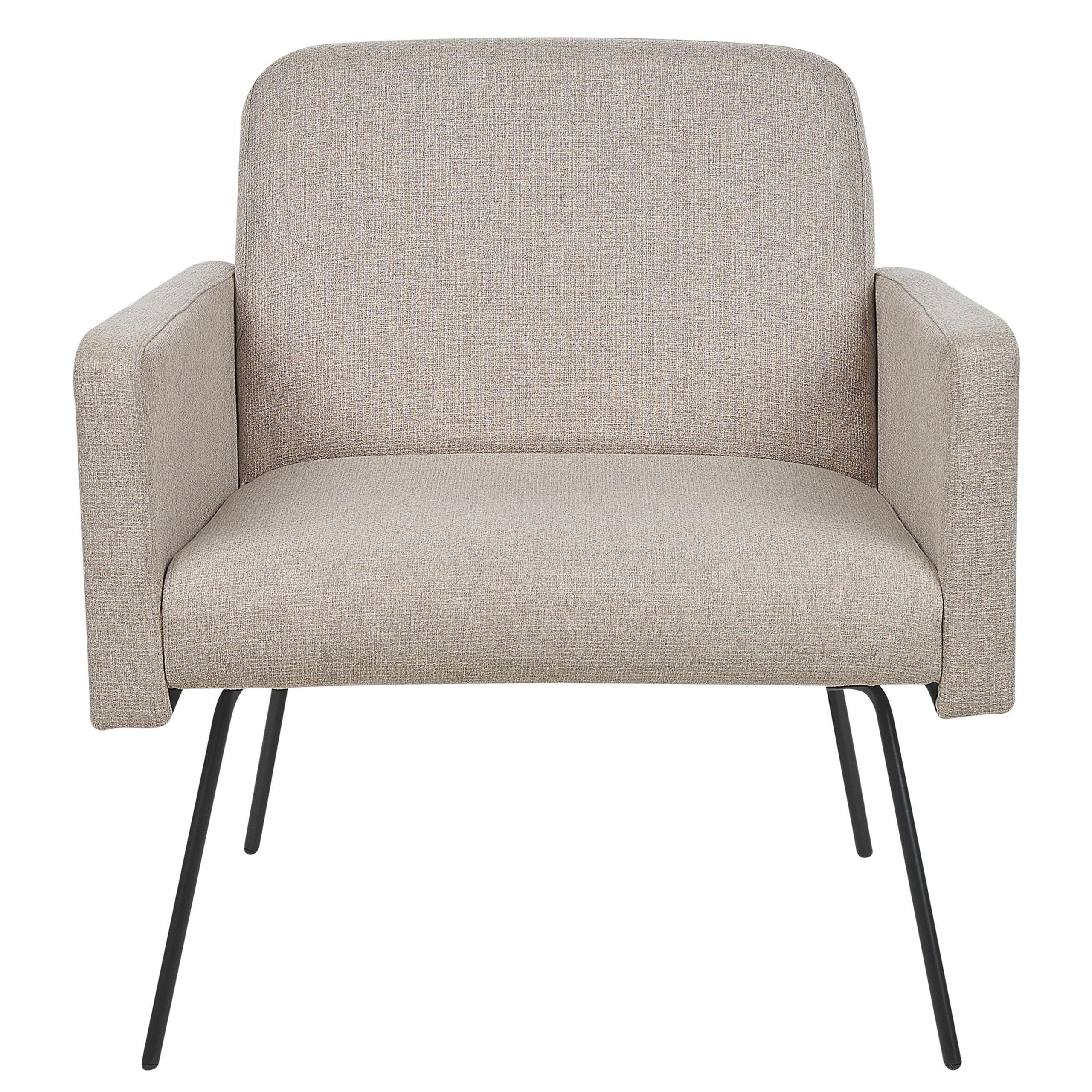 SESSEL aus Stoff beige Narken - Beige/Schwarz, Textil (72/77/76cm) - Beliani