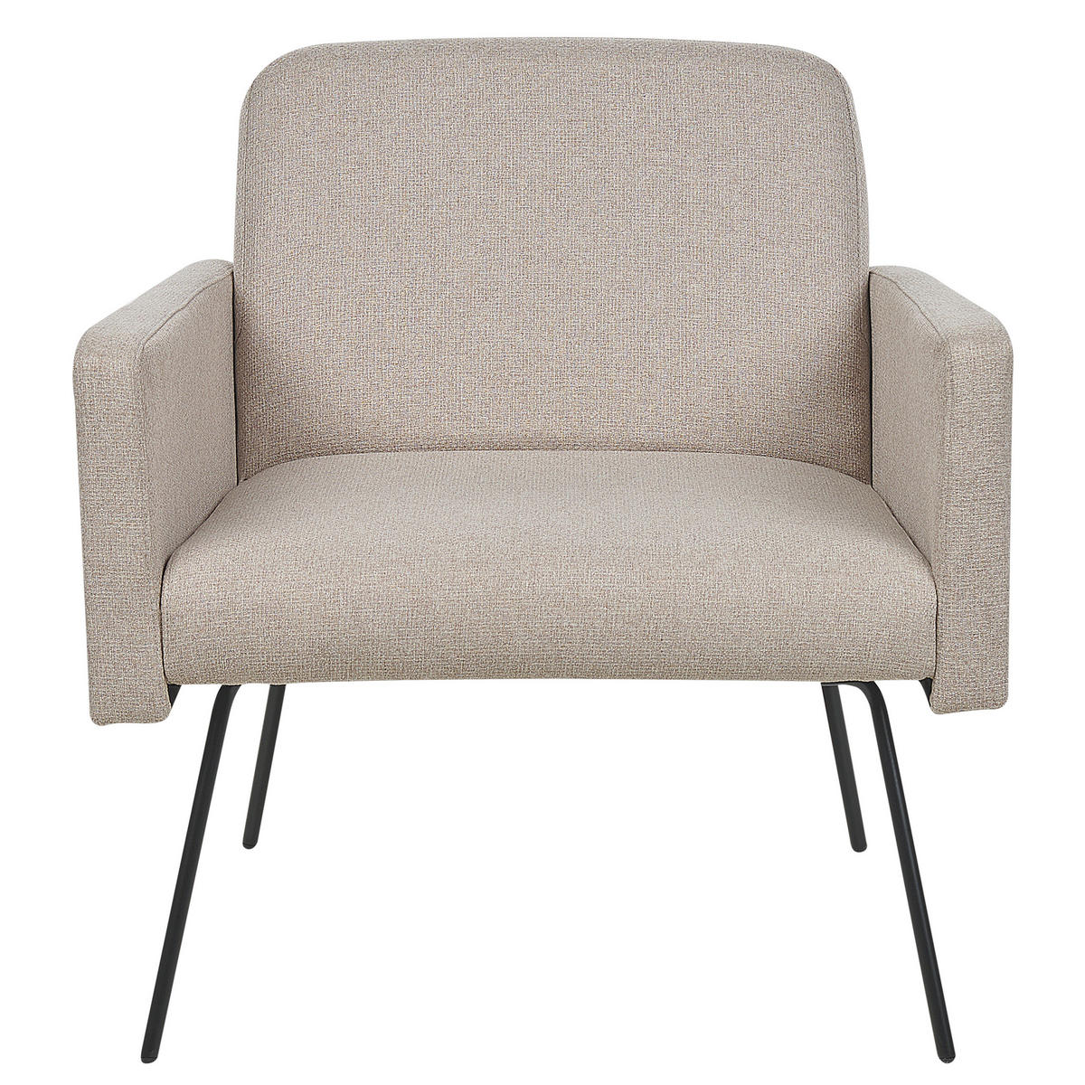 SESSEL aus Stoff beige Narken - Beige/Schwarz, Textil (72/77/76cm) - Beliani