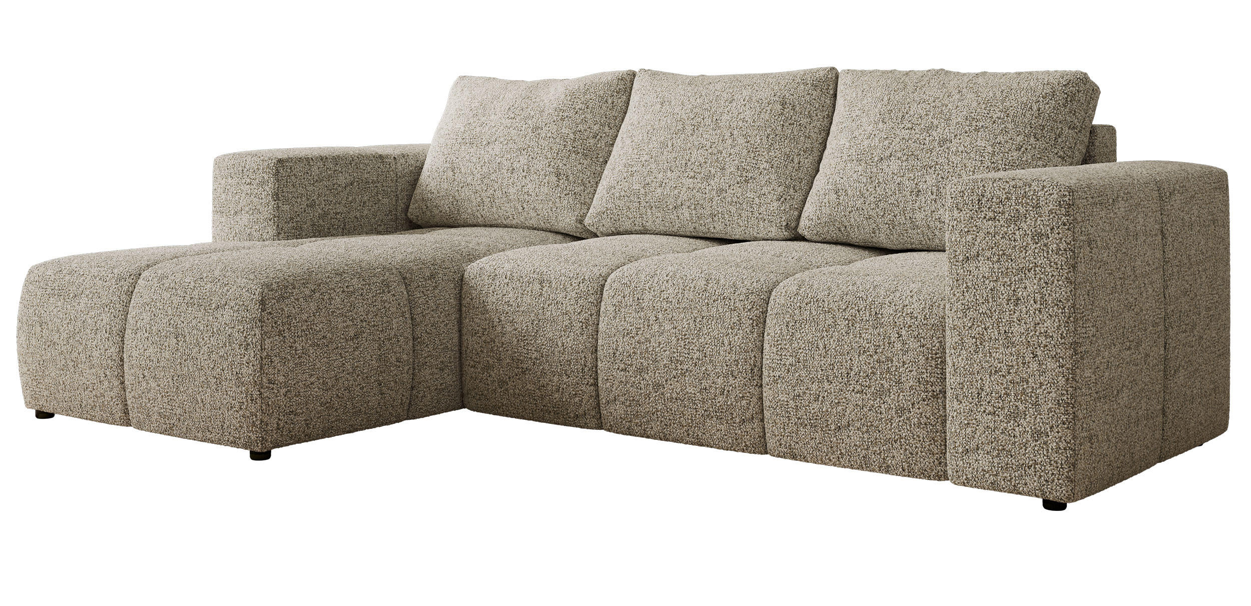 ROHOVÁ SEDAČKA MONIVA L - Béžová Strukturovaná látka - Levá Strana - černá/béžová, textil/plast (164/266cm) - MKS