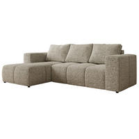 ROHOVÁ SEDAČKA MONIVA L - Béžová Strukturovaná látka - Levá Strana - černá/béžová, textil/plast (164/266cm) - MKS