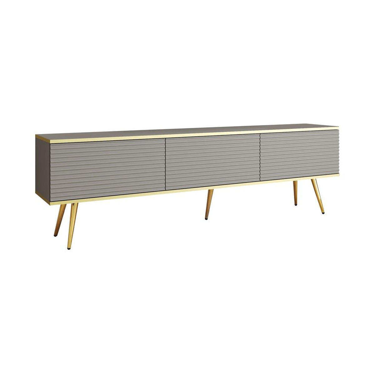 LOWBOARD – 175 cm – Oro Mdf – Mit Füßen – TV-GEN0315 - Grau, Holzwerkstoff (175/30/32cm) - hi-markt