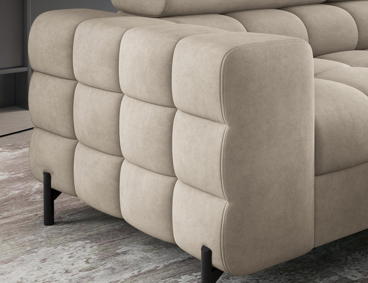 ECKSOFA Ferrucio R - Beige (Aura 18) - Beige, Holzwerkstoff (276/200cm) - Möblo
