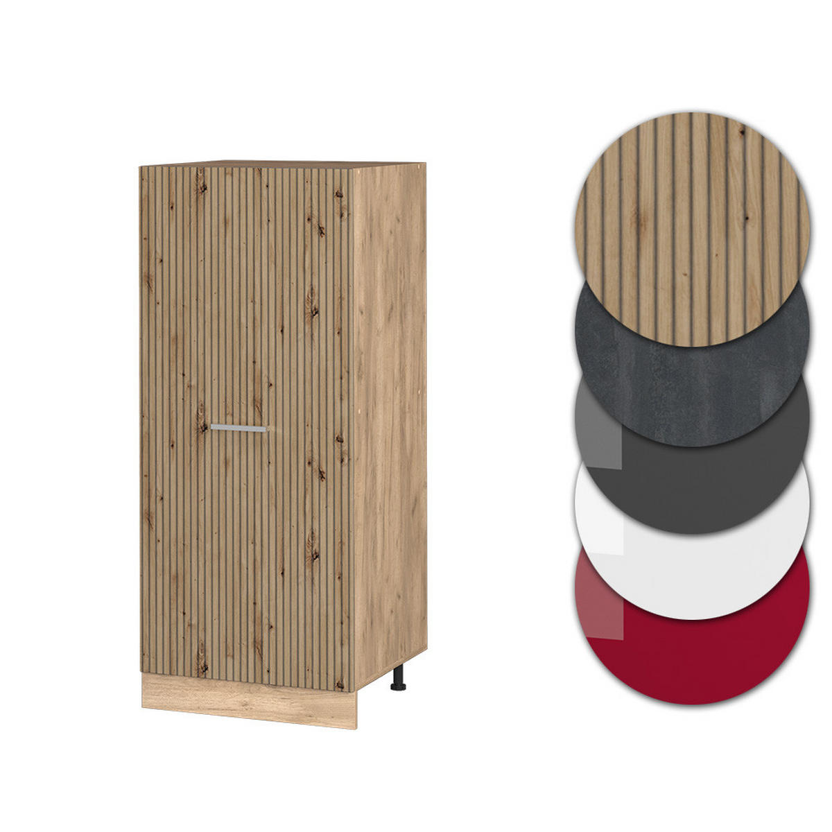 VORRATSSCHRANK R-Line Artisan-Eiche 60 cm - Honigeiche/Eiche Artisan, Holzwerkstoff (60/143/57cm) - Vicco