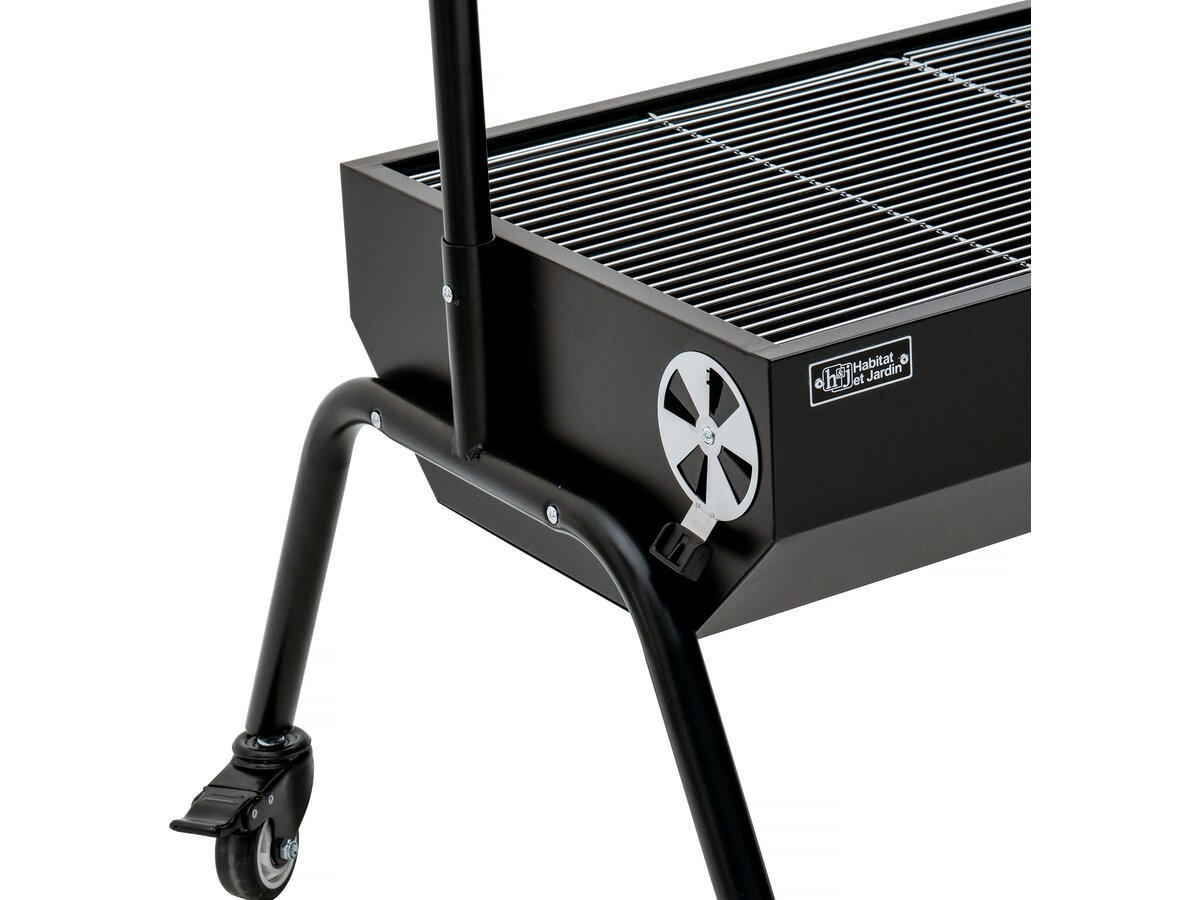 HOLZKOHLENGRILL senator Schwarz - Schwarz, Metall (69/96/106cm) - Habitat Garten