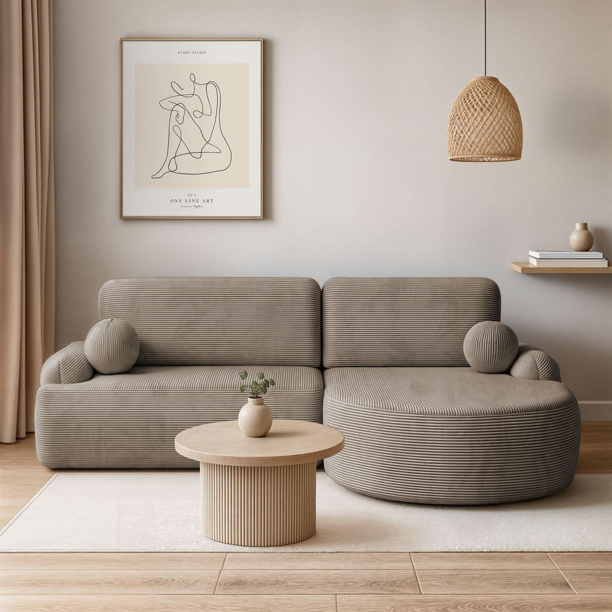 ECKSOFA CLEO II mit Schlaffunktion Version Rechte Poso 02 - Cappuccino, Kunststoff (264/172cm) - Lookway