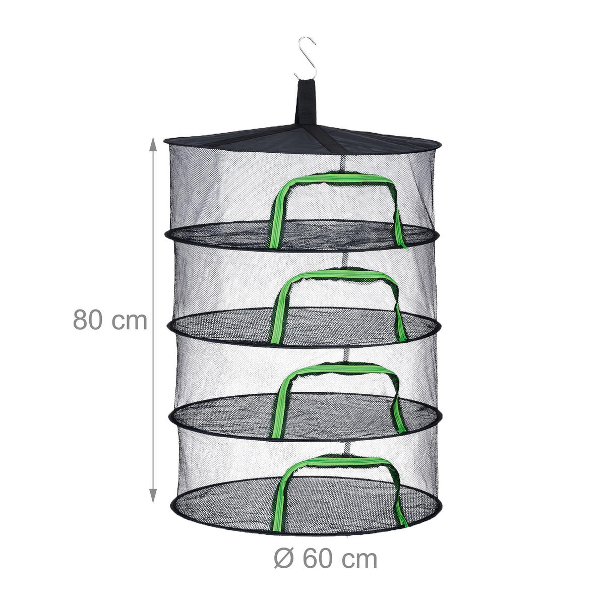SUCHÉ sieť - čierna, kov/textil (60/80/60cm) - Relaxdays