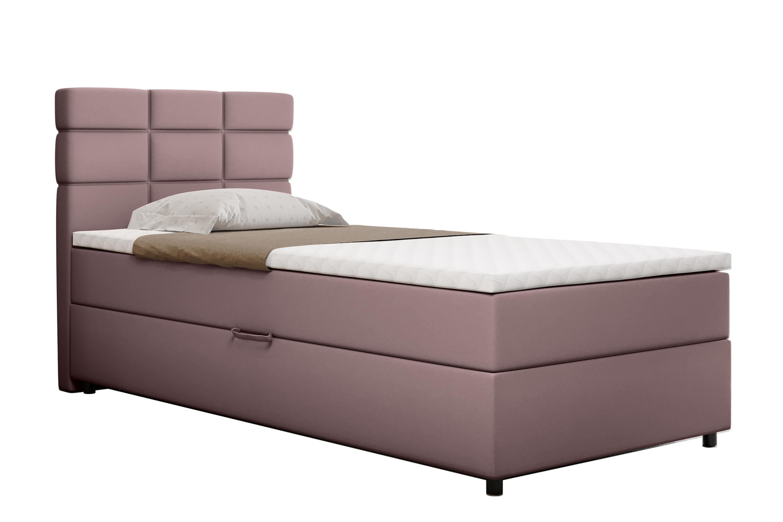 BOXBETT Reve 100 x 200 cm mit Bettkasten und Lattenrost ohne matratze - rosa - Rosa, Holz (100/200cm) - Homesy