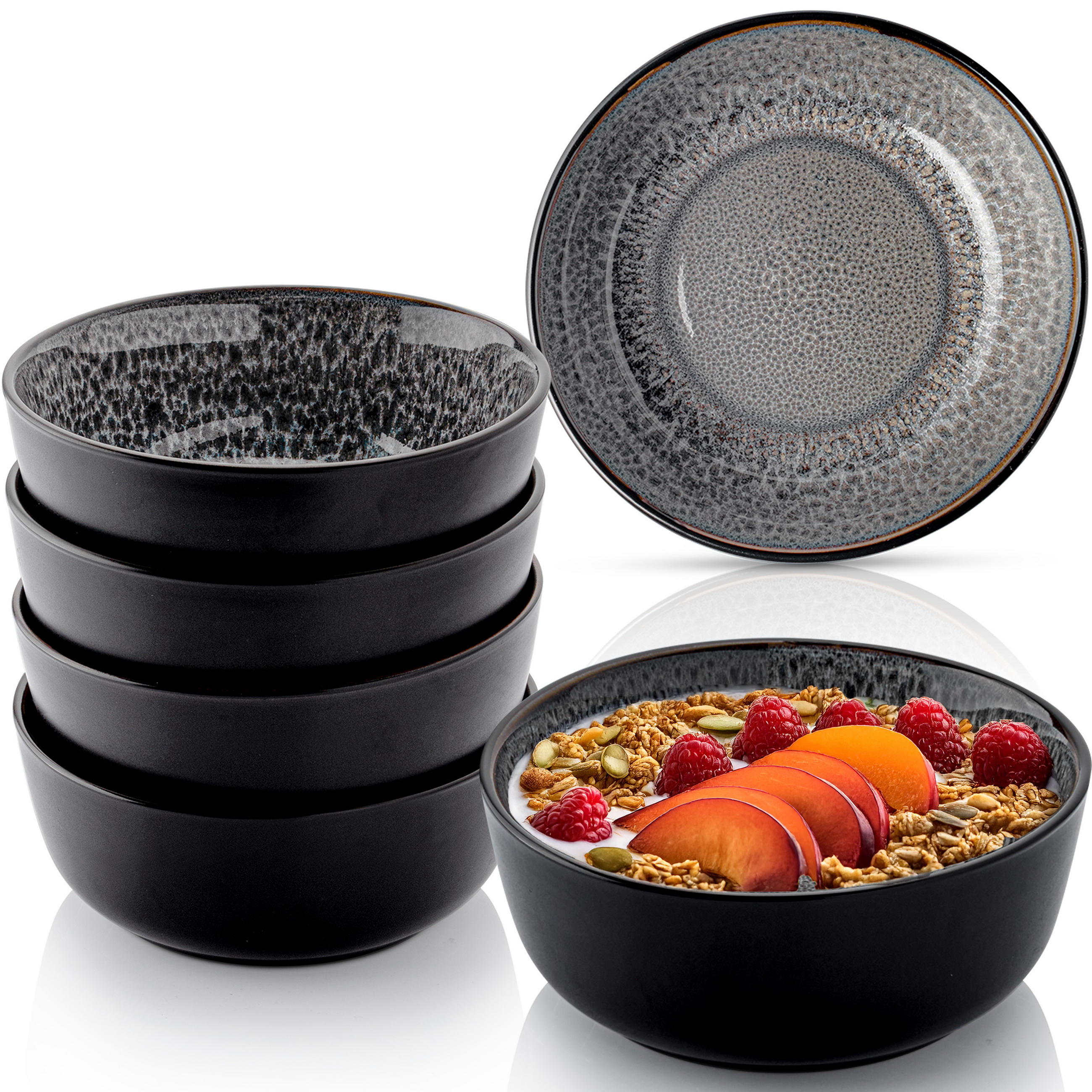 SCHALEN SET SYDNEY - 6 teilig aus Steingut - Grau, Keramik (21cm) - Sänger