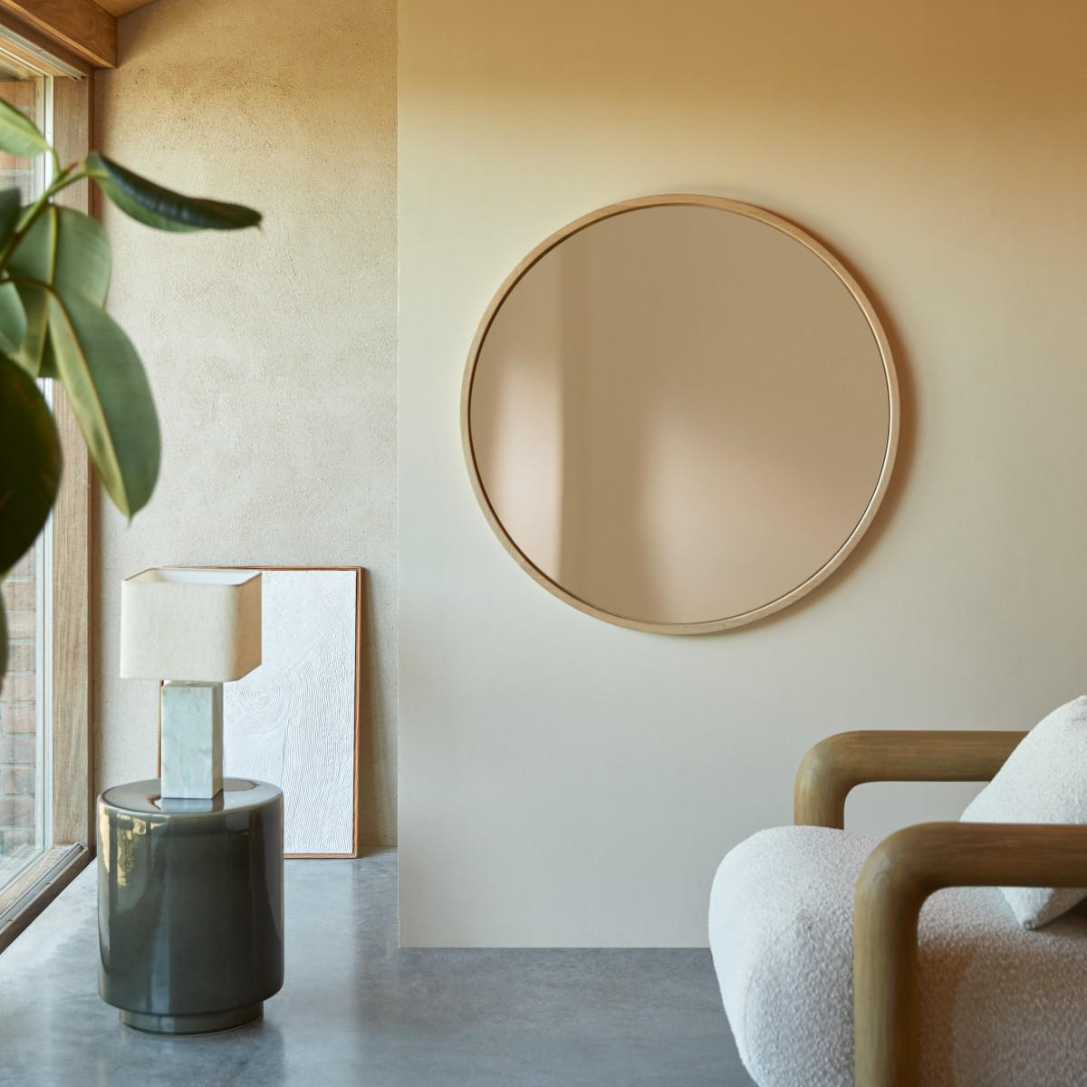 SPIEGEL Fanie Natur aus Eiche - Naturfarben, Holz (90/90/4cm) - Tikamoon