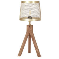 TISCHLAMPE Beki 26/26/63 cm - Dunkelbraun, Holz (26/26/63cm) - Beliani
