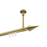 INNENLAUF-GARDINENSTANGEN-SET Sonette Savio 420 cm (geteilt in 3 x 140 cm), 1-läufig, 20 mm Ø Messing-Optik - Messingfarben, Metall (420cm) - INTERDECO