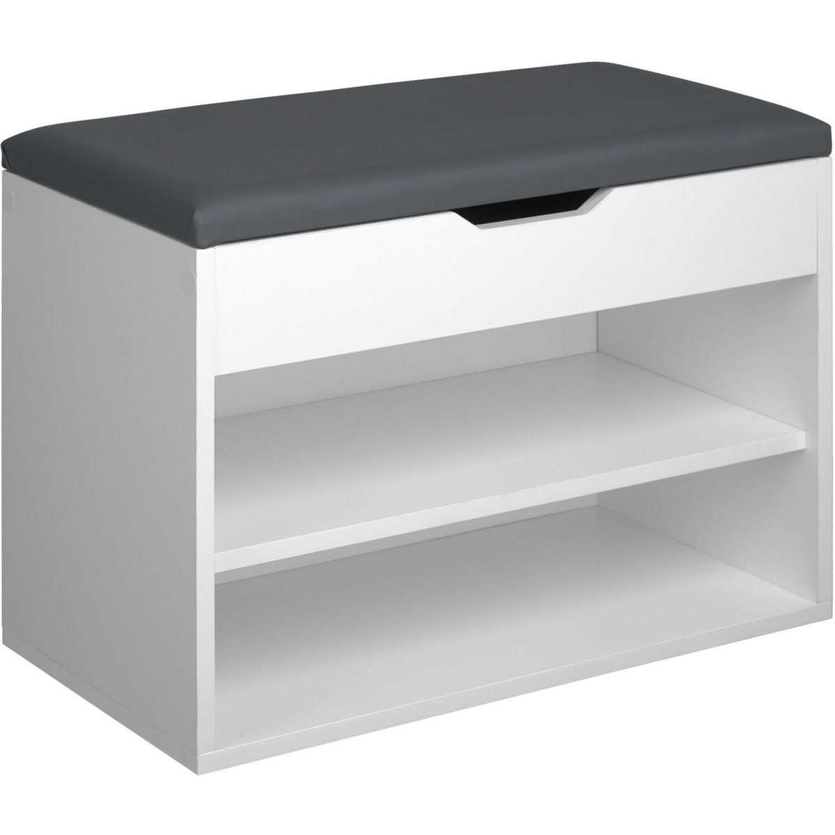 SCHUHBANK Jasmina,60 x 30 x 43,5 cm,weiß - Weiß, Holz (30/43.5/60cm) - tectake