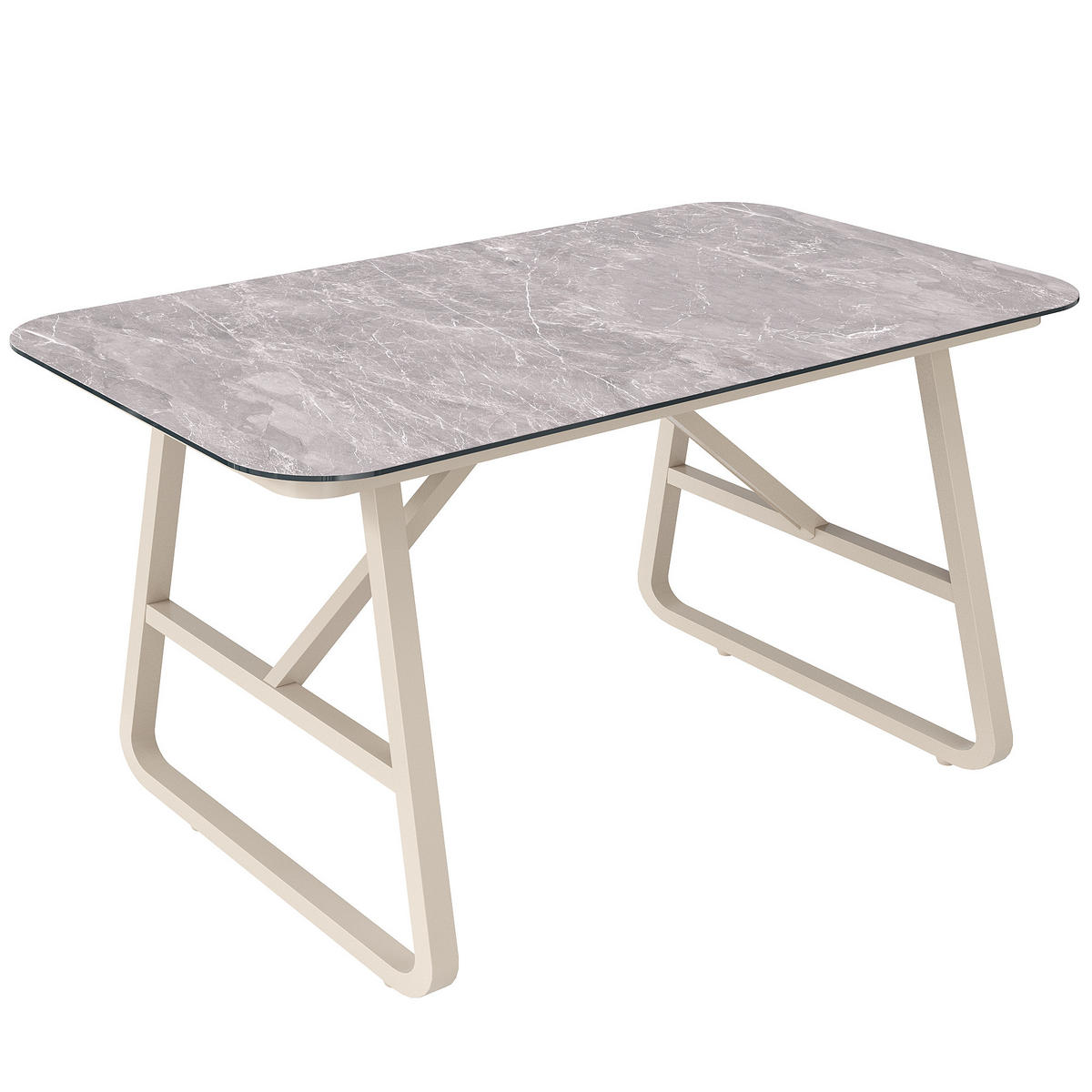 GARTENMÖBEL 178x61x76cm beige aus PE-Rattan - Beige, Metall - Modfu