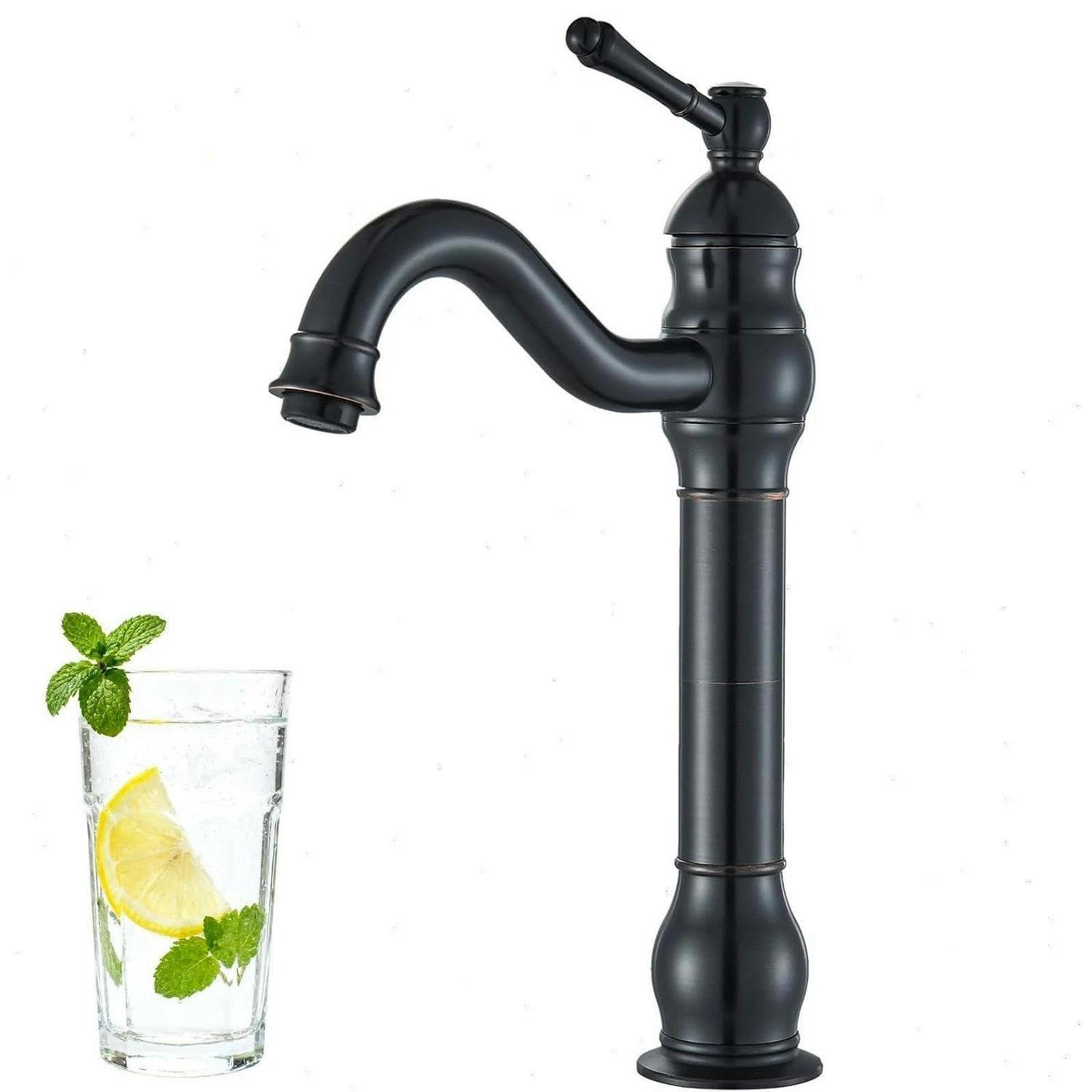 WASCHTISCHARMATUR Einhebelmischer Matt-Schwarz 360° Schwenkbar - Schwarz, Metall (15.6/36/22.7cm)