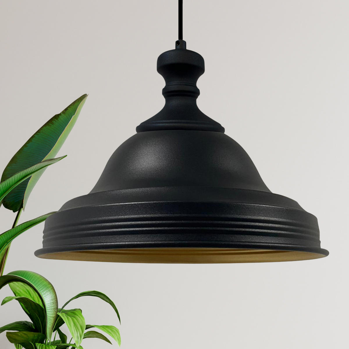 PENDELLEUCHTE Ulmete 30/27 cm - Goldfarben/Schwarz, Metall (27/30/29cm) - Bamyum