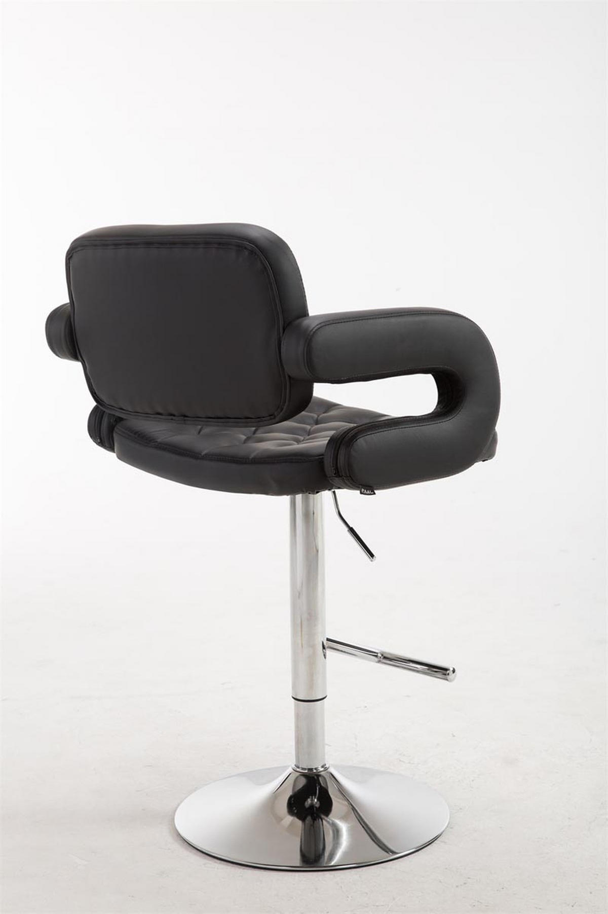 BARHOCKER Dubai, Gestell Metall in Chromoptik, Kunstleder schwarz, - Chromfarben/Schwarz, Kunststoff/Textil (52/100/55cm) - TPFLiving