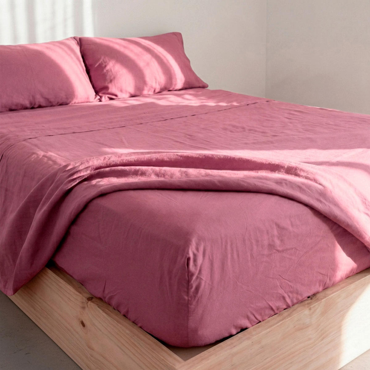 SPANNBETTLAKEN Basic Magenta 105x200x32 cm (Bett 105) - Magenta, Textil (105/200cm) - Happy Friday