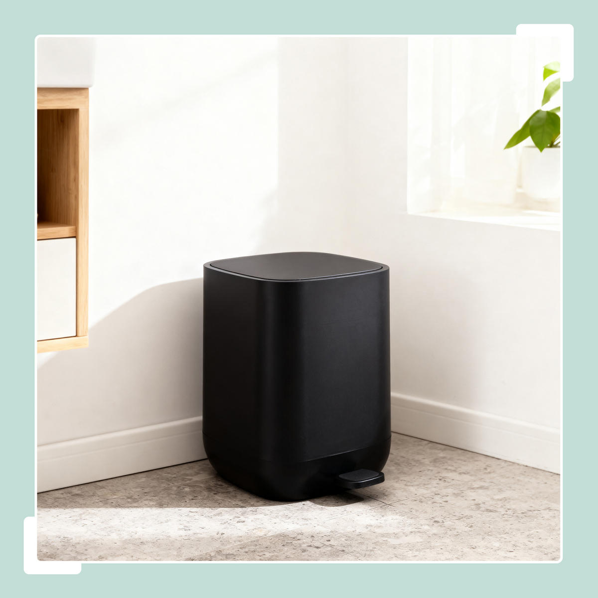 MÜLLEIMER - Schwarz, Kunststoff (21/27/26cm) - Relaxdays