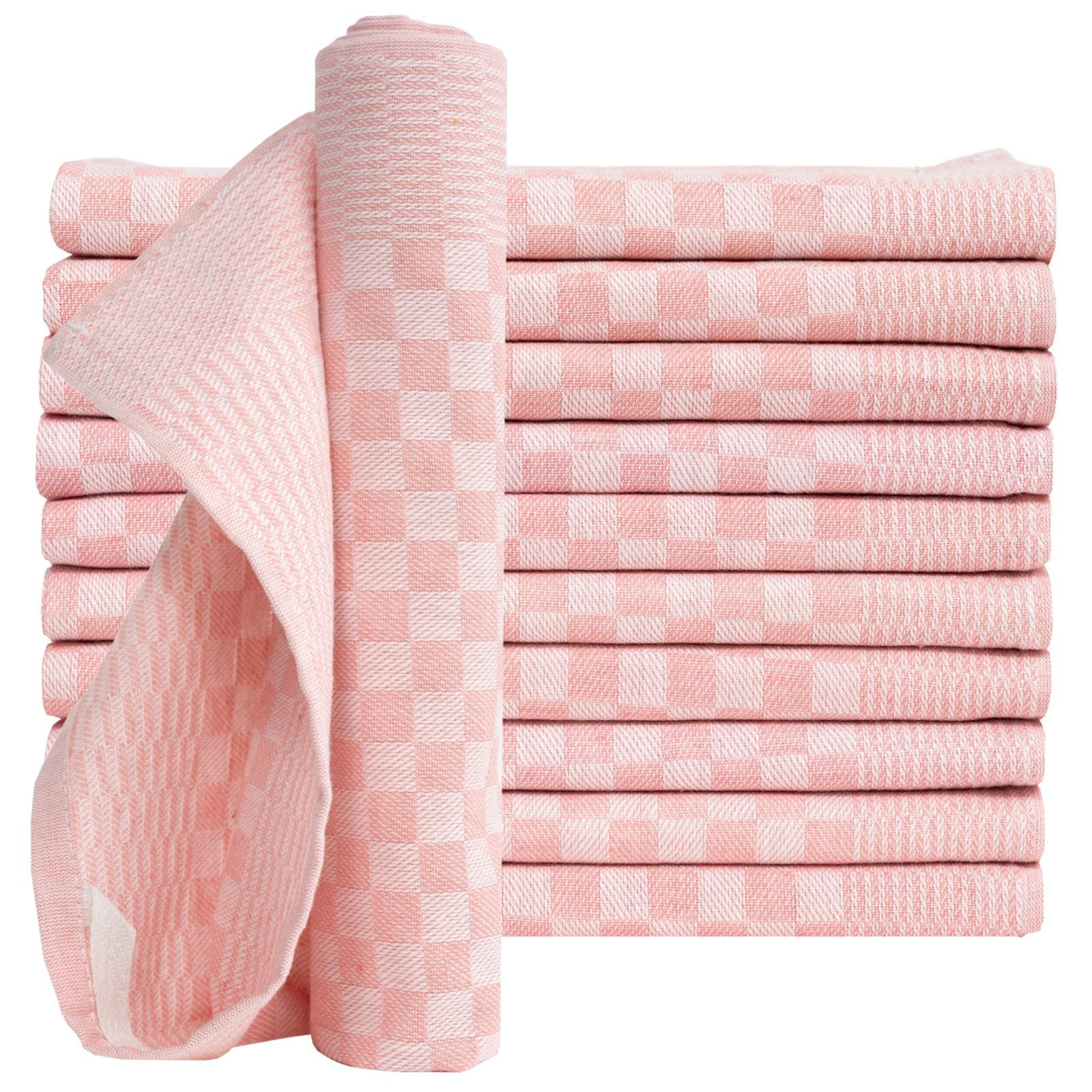 GESCHIRRTÜCHER 50x70 cm im 10er Set aus 100% Baumwolle, Zwirn-Qualität Grubentücher Rosa - Rosa, Textil (50/70cm) - Carpe Sonno