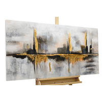 ÖLGEMÄLDE 120/60 cm - Goldfarben/Grau, Holz/Textil (120/60cm) - KUNSTLOFT