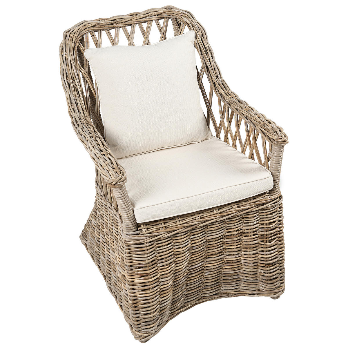GARTENSESSEL Beige Maros II - Beige/Naturfarben, Naturmaterialen (53/90/70cm) - Beliani