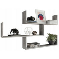 HÄNGEREGAL Theta Beton 123,6/21/54 cm - Grau, Holzwerkstoff (123.6/54/21cm) - Matkam Möbel