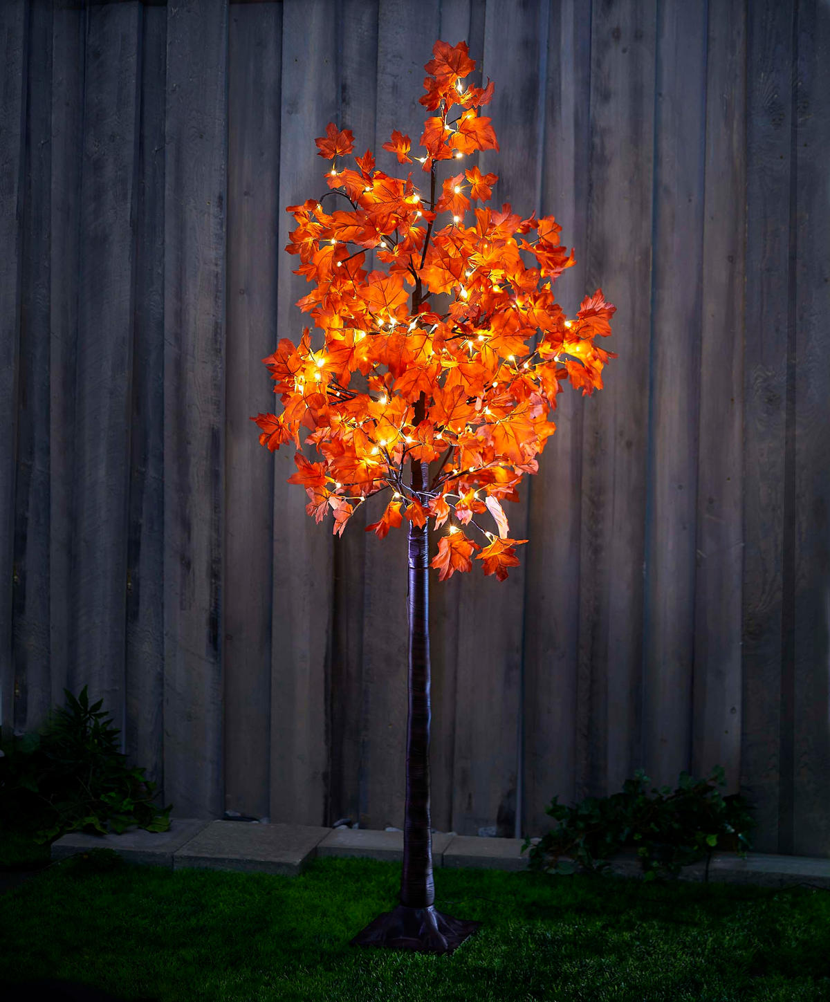 LED-HERBSTBAUM - 180cm hoch mit 120 warmweißen LEDs, elastischen Zweigen und Timerfunktion für Innen- und Außenbereich - Weiß, Kunststoff (21.5/21.5/185cm) - Northpoint