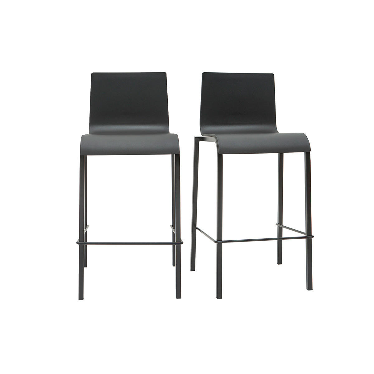 BARHOCKER Designer Stapelbar Schwarz H65 KUPA - Schwarz, Kunststoff (45/91/44.5cm) - Miliboo