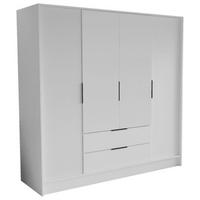 SCHRANK Weiß NIKOLA Mit Verstellbaren Regalen 200 cm - Weiß, Holzwerkstoff (200/200/51cm) - Sepro Meble