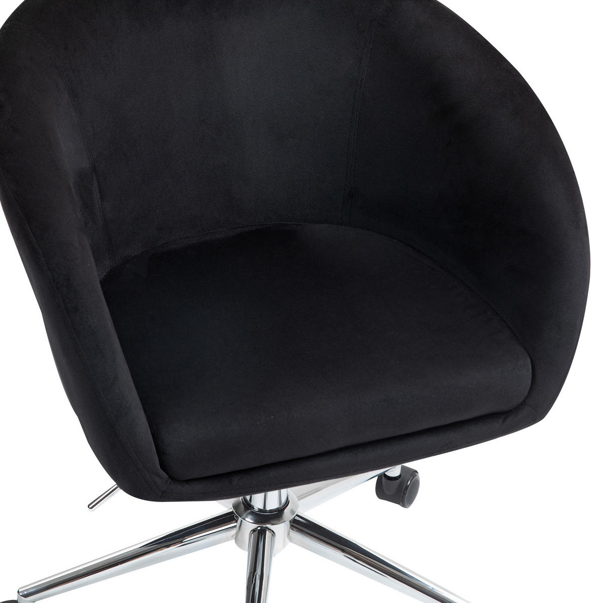 SCHREIBTISCHSTUHL LOUISA Schwarz - Silberfarben/Schwarz, Textil/Metall (56/88/56cm) - SVITA