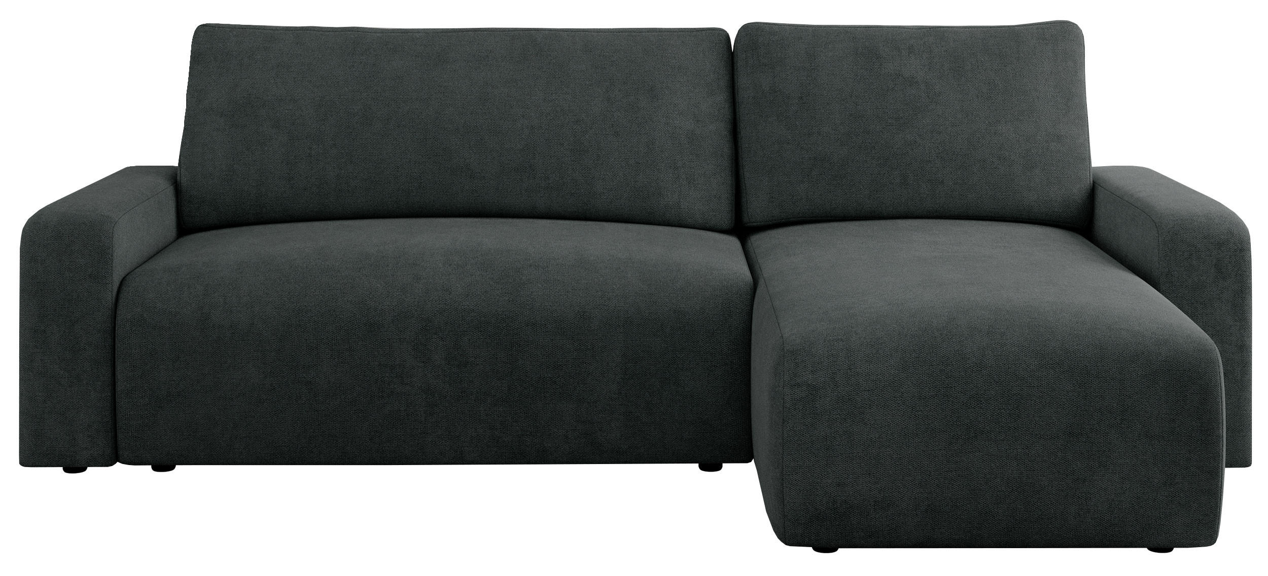 ECKSOFA ARGOS Dunkelgrau Struktur - Dunkelgrau/Schwarz, Kunststoff/Textil (245/150cm) - MKS