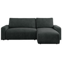 ECKSOFA ARGOS Dunkelgrau Struktur - Dunkelgrau/Schwarz, Kunststoff/Textil (245/150cm) - MKS