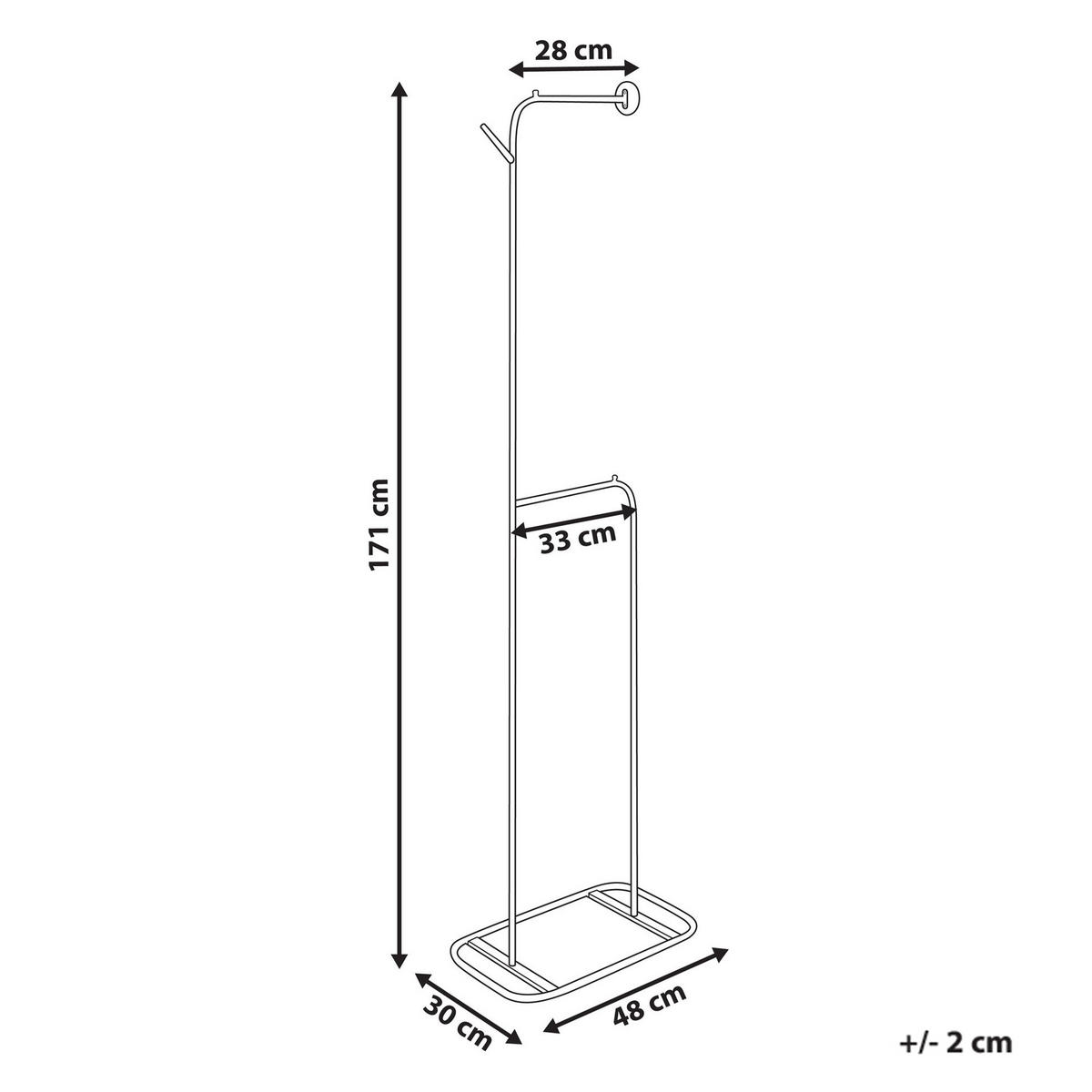 VĚŠÁK NA OBLEČENÍ Stříbrný Eureka - stříbrná, kov (48/171/30cm) - Beliani