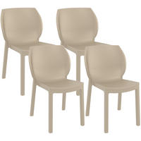 GARTENSTUHL 4er Set Kunststoff Taupe - Taupe, Kunststoff (58/80/59cm) - CLP