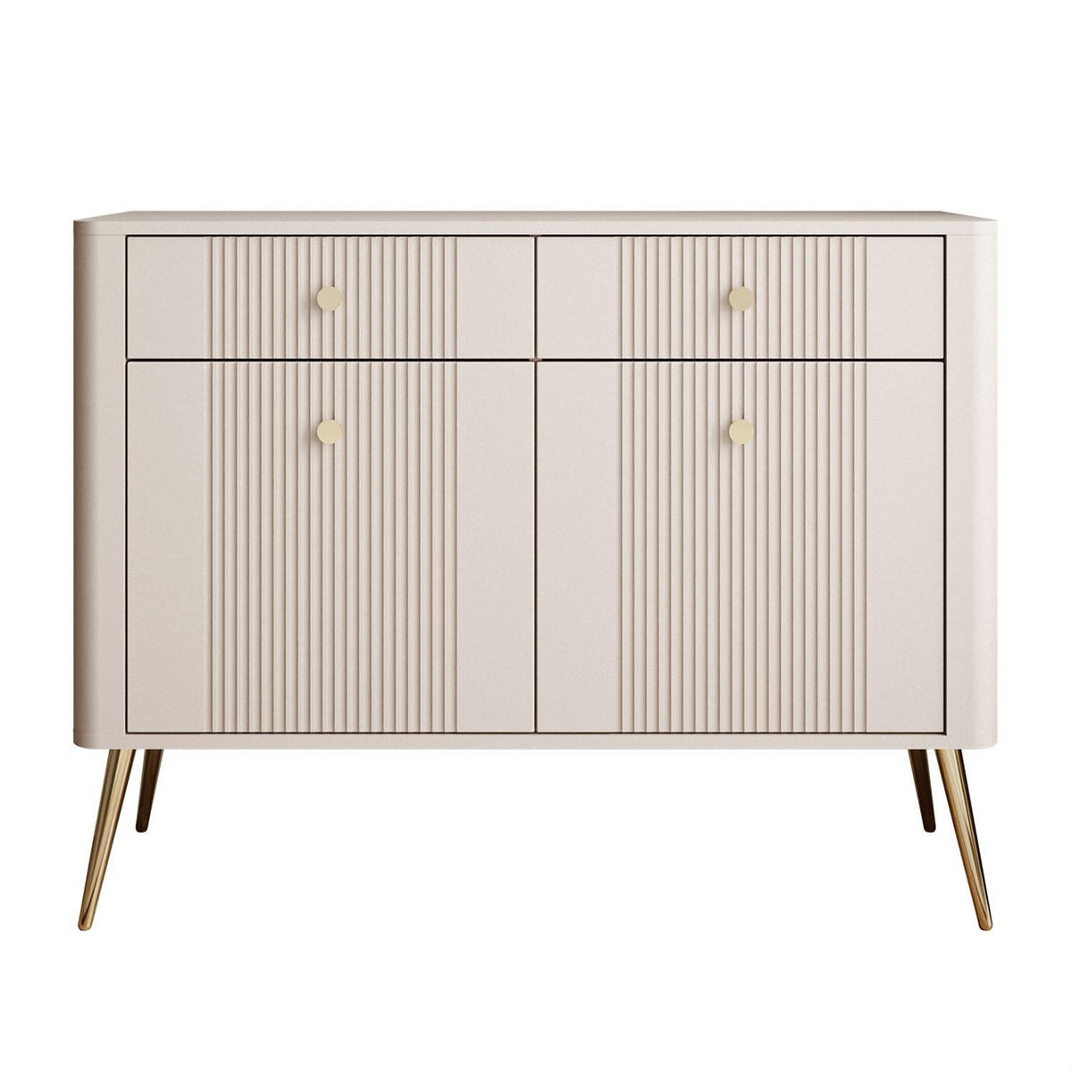 KOMMODE ELYSIA KASCHMIR 2D2S mit Schubladen und Goldenbeine - Kaschmir, Holzwerkstoff (115/89/39cm) - Lookway