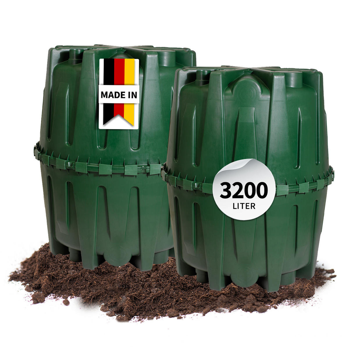 TANKSYSTEM 3200 L Komplettpaket Garten - Grün, Kunststoff (270/160/135cm) - 4rain
