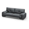 SOFA 3-SITZER Omega schwarz - Chromfarben/Schwarz, Leder/Metall (225/88/98cm) - Beautysofa