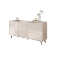 KOMMODE SANAYI mit Kunststoffbeinen Kaschmir Hochglanz - Beige, Holzwerkstoff (154/72/40cm) - Lookway