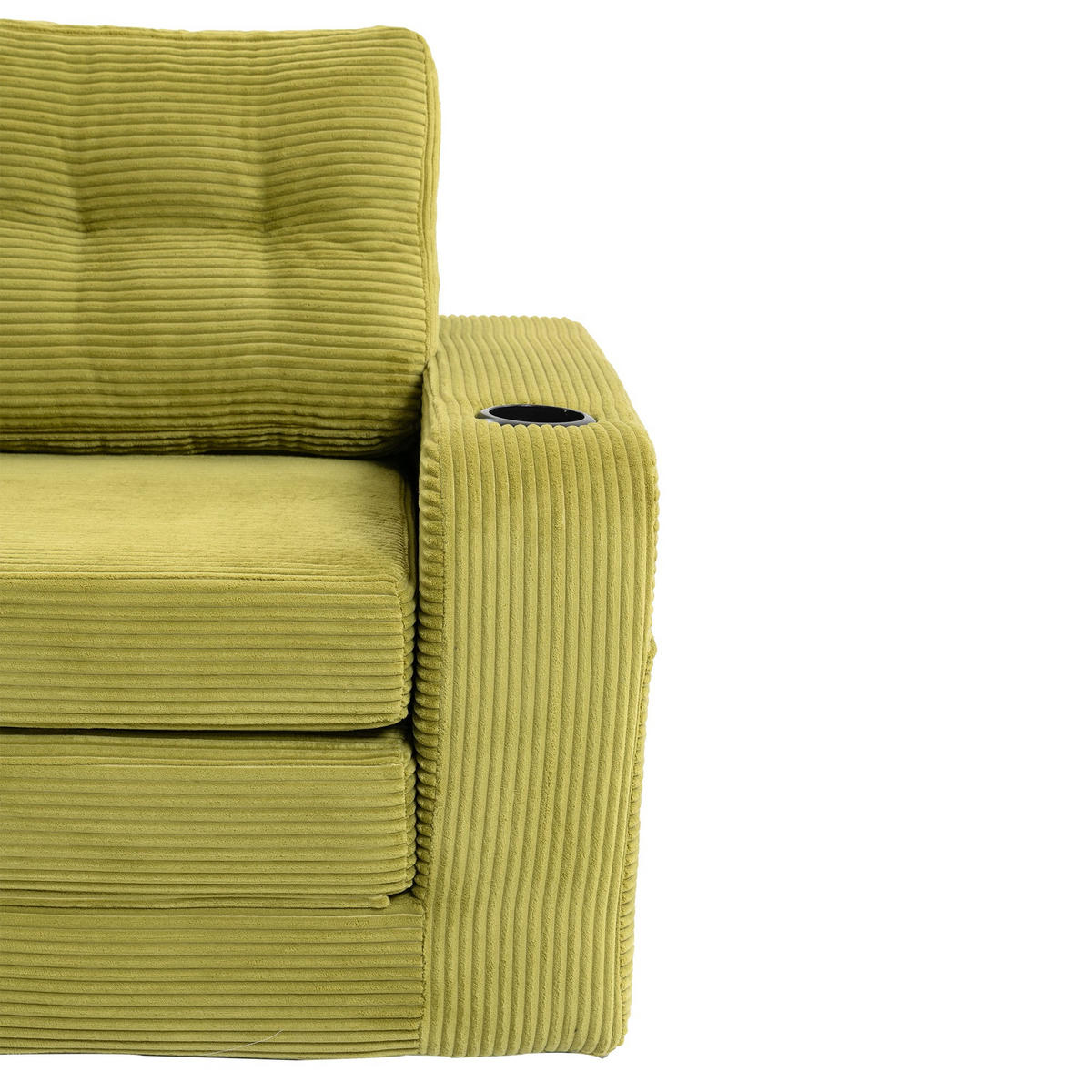 SCHLAFSOFA 2-Sitzer Sofa mit 2 Zierkissen,Lounge Sofa,Polstersofa,Cord,Grün - Grün, Textil (136/82.5/80cm) - LVHOM