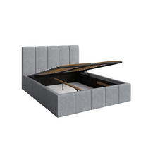 POLSTERBETT AURELIA – 160×200 cm mit Bettkasten und anhebbarem Lattenrost Grau - Grau, Holzwerkstoff (160/200cm) - Milaros Markt