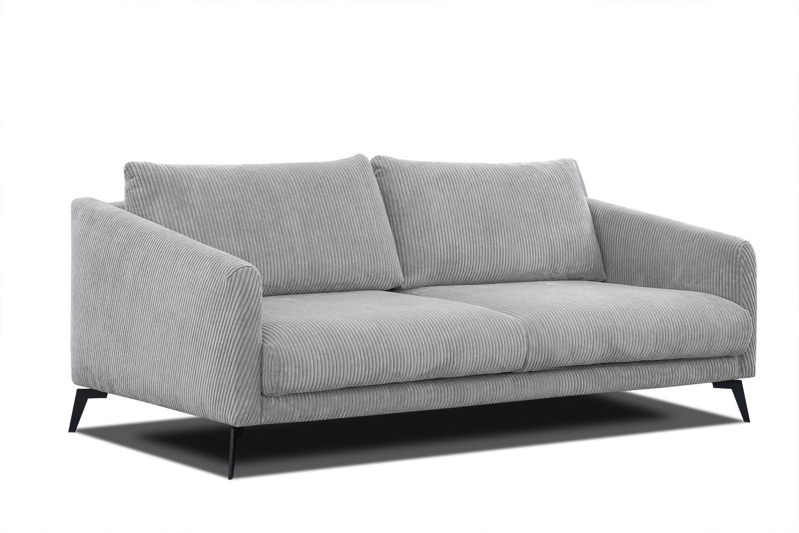 SOFA VILT 3-Sitzer, hellgrau - Hellgrau/Schwarz, Holzwerkstoff/Kunststoff (202/89/94cm) - Courtois Laville
