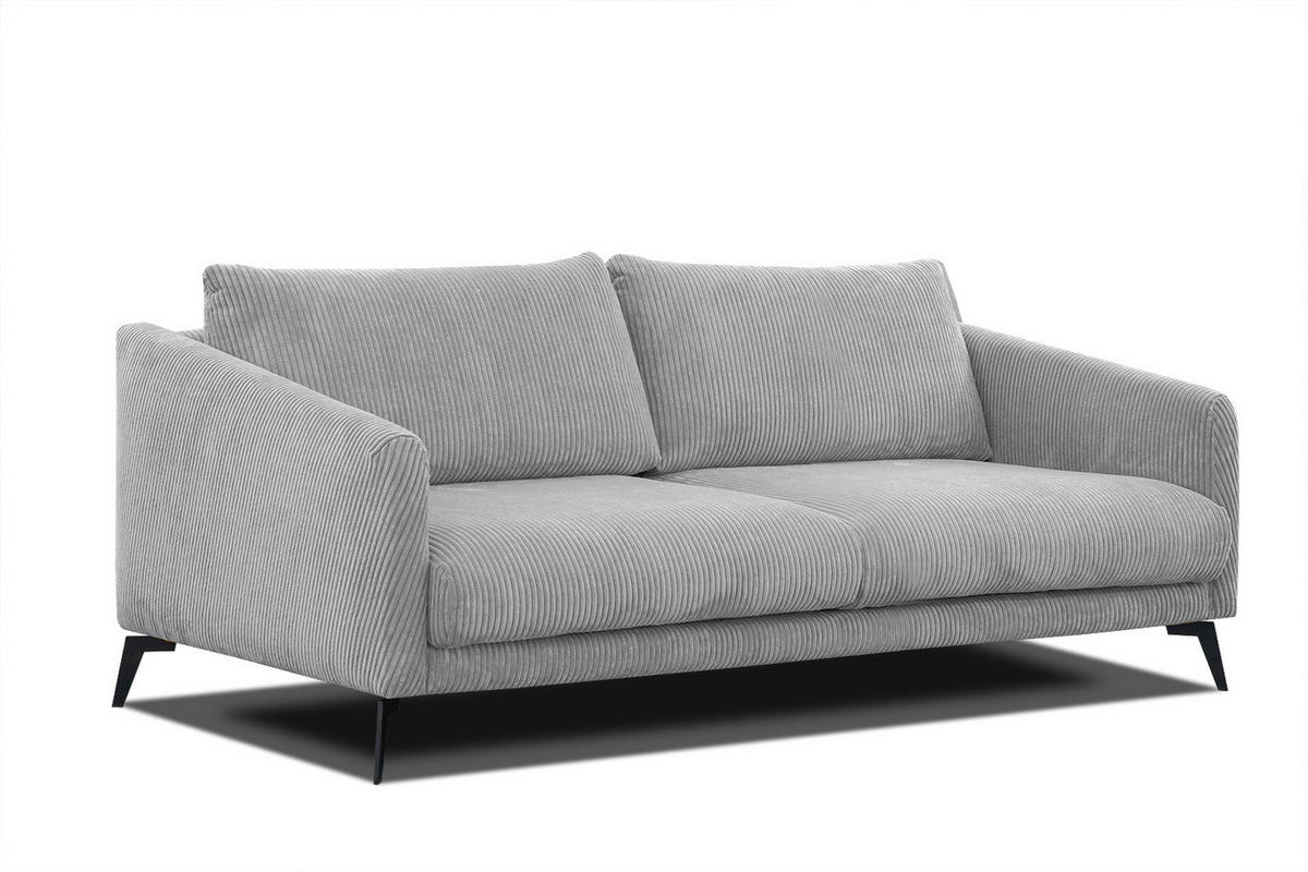 SOFA VILT 3-Sitzer, hellgrau - Hellgrau/Schwarz, Holzwerkstoff/Kunststoff (202/89/94cm) - Courtois Laville