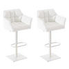 BARHOCKER 2er Set Lederlook Weiß - Weiß, Textil/Metall (64/88/45cm) - CLP