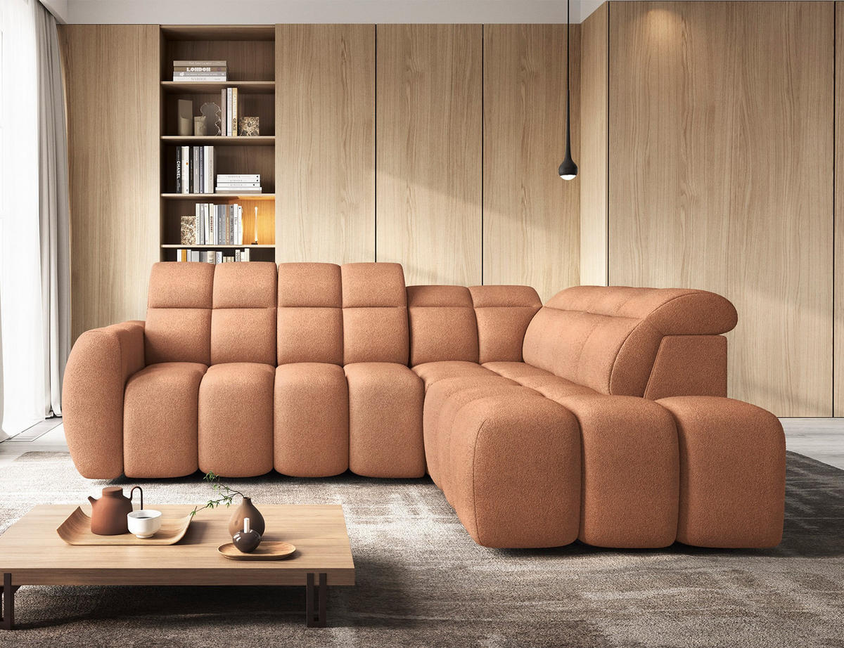 ECKSOFA Eagle R - Orange (Xillar 24) - Orange, Holzwerkstoff (258/208cm) - Möblo