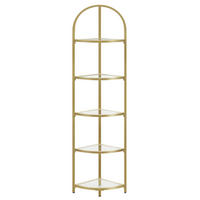 REGAL Gold 28x28 cm LGT810A01 Glas und Stahl Stabilität - Goldfarben, Metall (28/158/28cm)